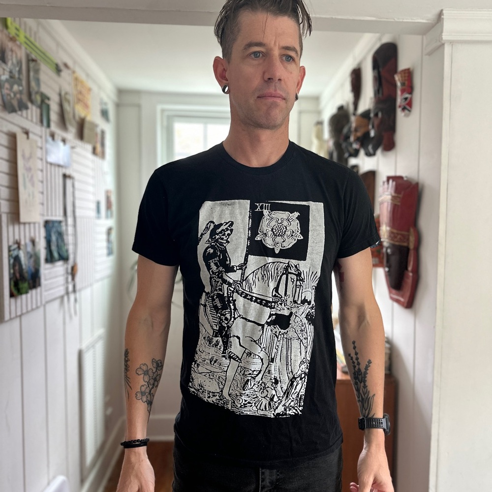 Men’s black tee Death tarot card